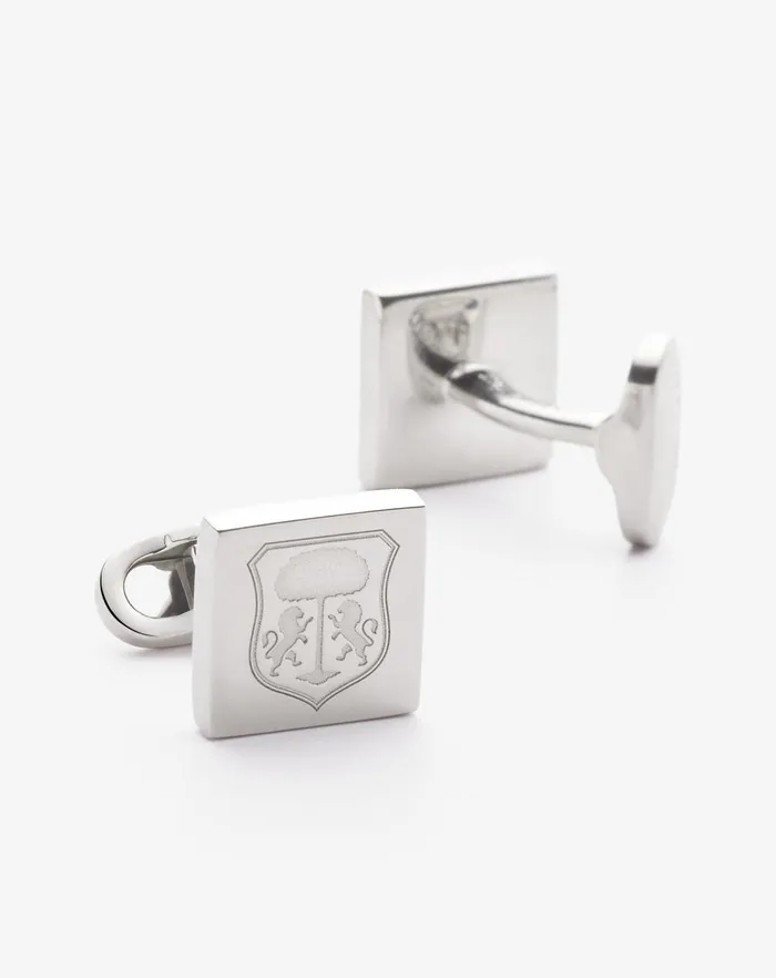 Corneliani Ties And Pochette Silvercoloured Brass Square Cufflinks 8211 Men