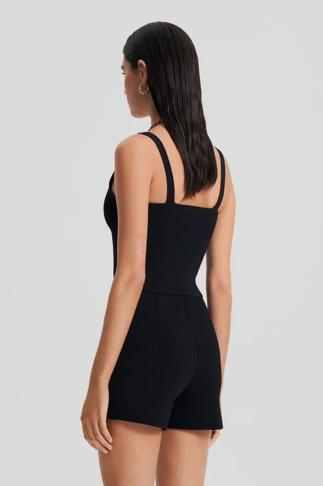 CREPE KNIT SQUARE CAMISOLE BLACK Women Tops Scanlan Theodore