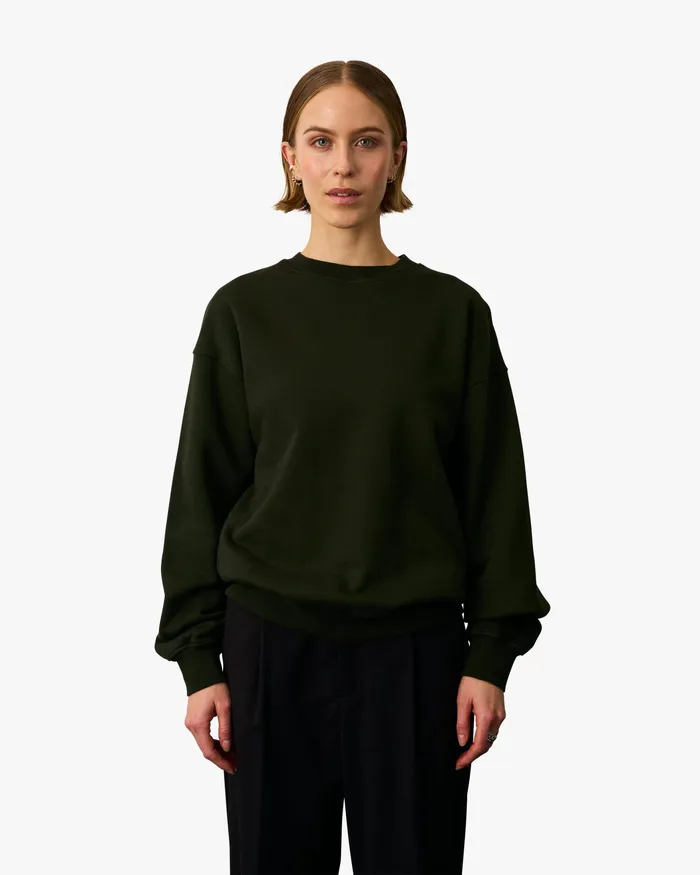 Crewneck Sweatshirts Organic Oversized Crew 8211 Hunter Green 8211 Colorfulstandard Women