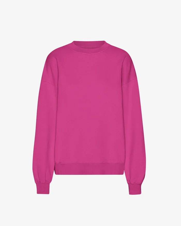 Crewneck Sweatshirts Women Organic Oversized Crew 8211 Magenta Blaze Colorfulstandard
