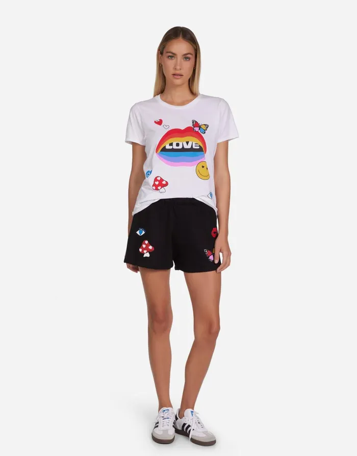 Croft Love Collage White Women039s Lauren Moshi Short Sleeve
