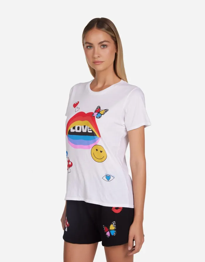 Croft Love Collage White Women039s Lauren Moshi Short Sleeve