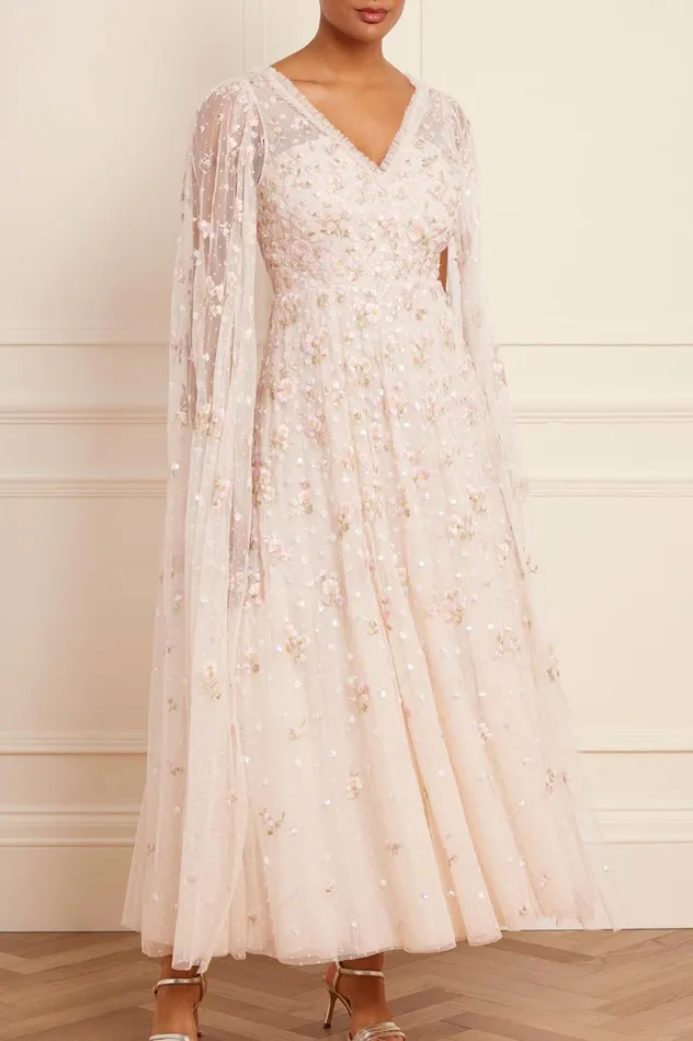 Dahlia Ditsy Ankle Gown Champagne Women Needle and Thread Dresses
