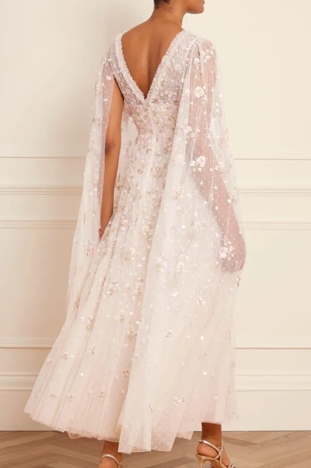 Dahlia Ditsy Ankle Gown Champagne Women Needle and Thread Dresses