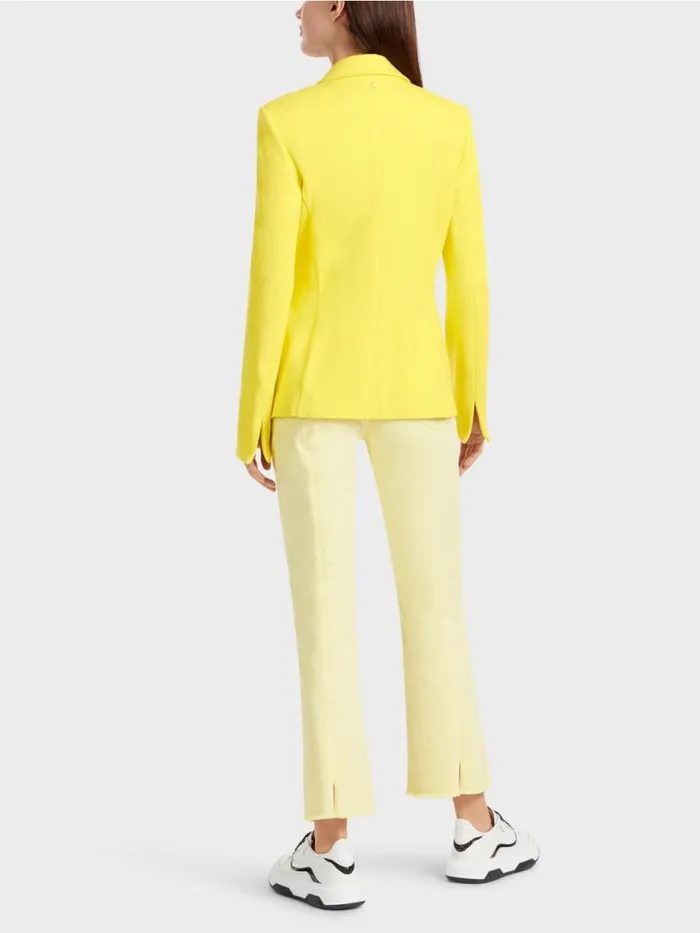 Damen Marc Cain Blazer Blazer Mit Wiener Nhten Soft Lemon