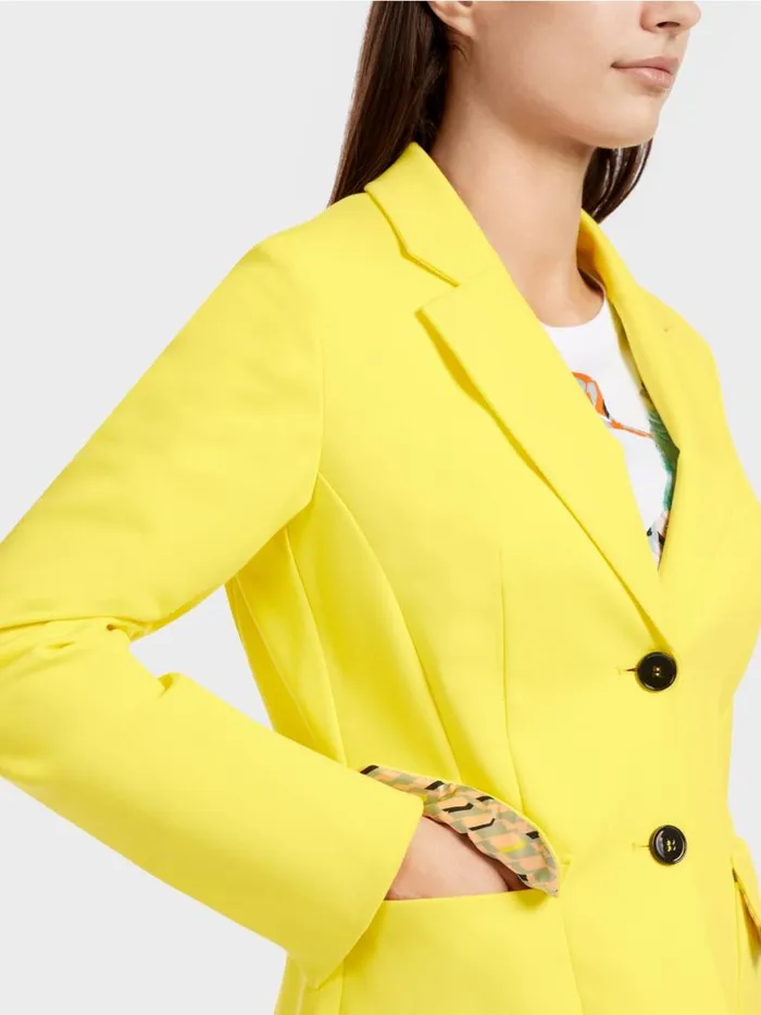 Damen Marc Cain Blazer Blazer Mit Wiener Nhten Soft Lemon