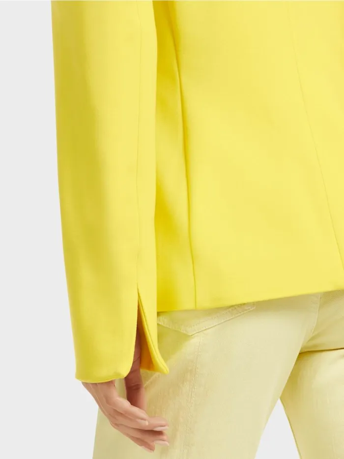 Damen Marc Cain Blazer Blazer Mit Wiener Nhten Soft Lemon