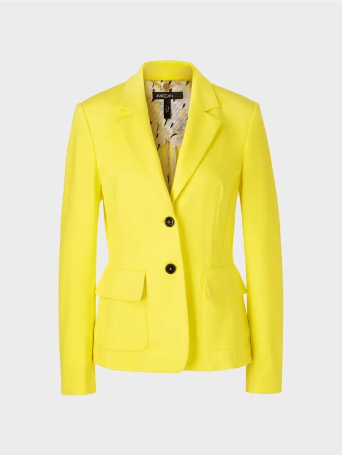 Damen Marc Cain Blazer Blazer Mit Wiener Nhten Soft Lemon