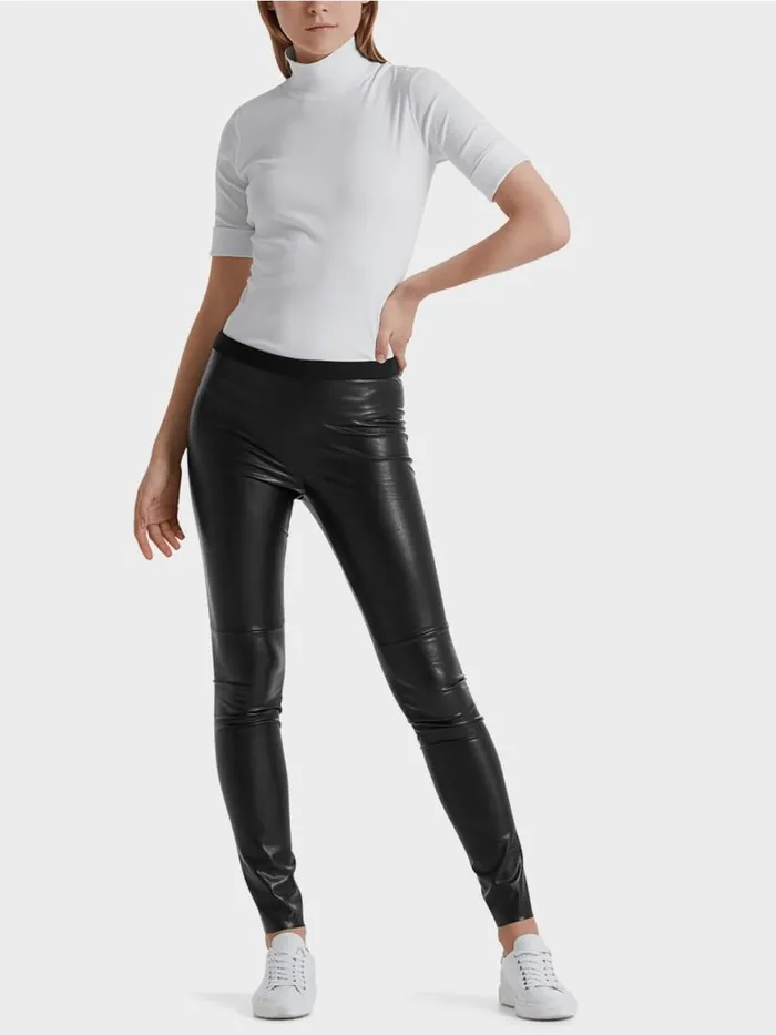 Damen Marc Cain Hosen Leggings Aus Kunstleder Black