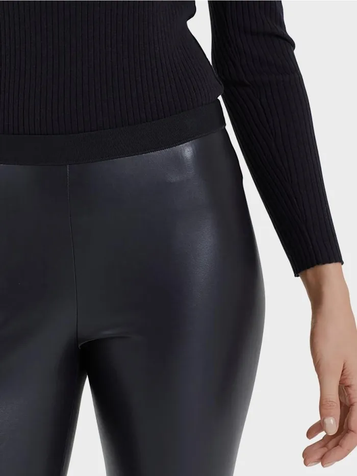 Damen Marc Cain Hosen Leggings Aus Kunstleder Midnight Blue