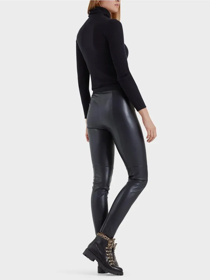 Damen Marc Cain Hosen Leggings Aus Kunstleder Midnight Blue