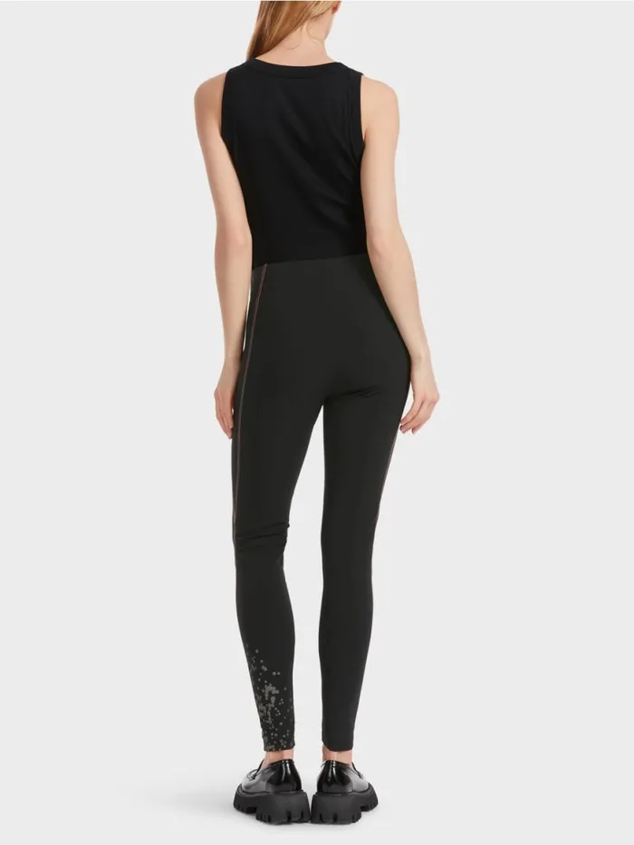 Damen Marc Cain Hosen Leggings Mit Ziernhten Black