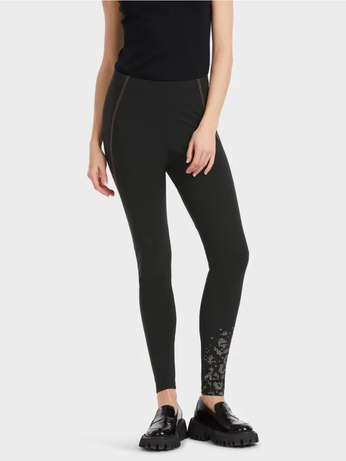 Damen Marc Cain Hosen Leggings Mit Ziernhten Black