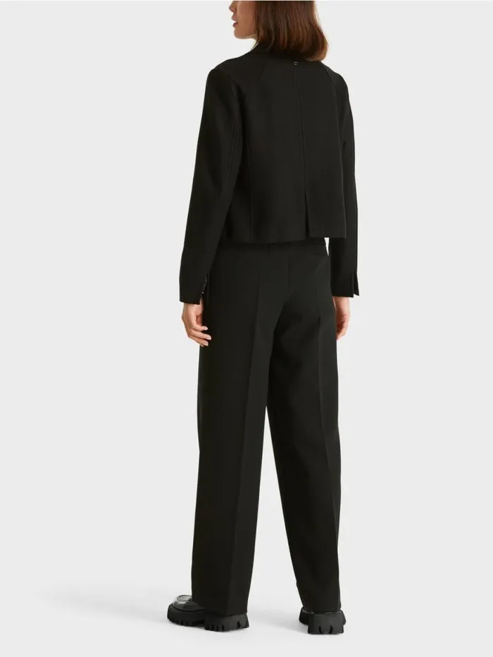 Damen Marc Cain Jacken Kurzer Gerader Blazer Knitted In Germany Black