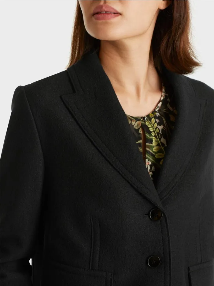 Damen Marc Cain Jacken Kurzer Gerader Blazer Knitted In Germany Black