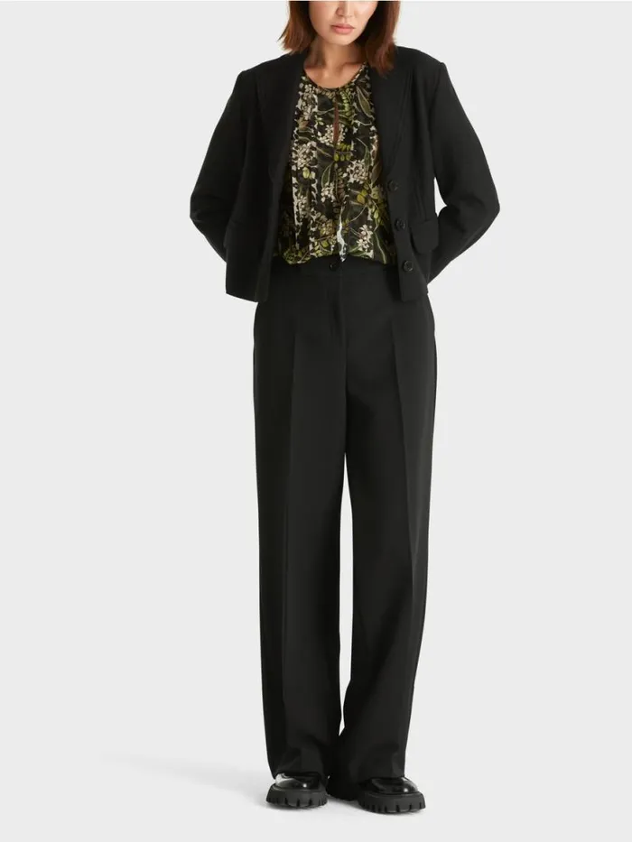 Damen Marc Cain Jacken Kurzer Gerader Blazer Knitted In Germany Black