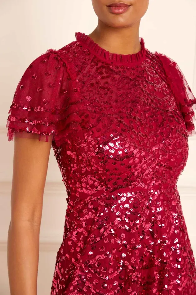 Deco Dot Ankle Gown Red Women Needle and Thread Dresses
