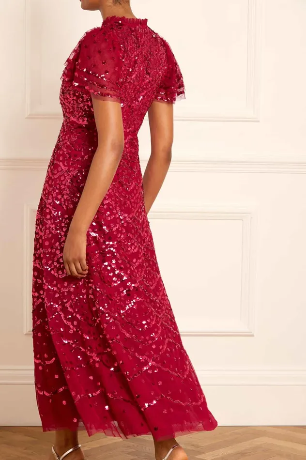 Deco Dot Ankle Gown Red Women Needle and Thread Dresses