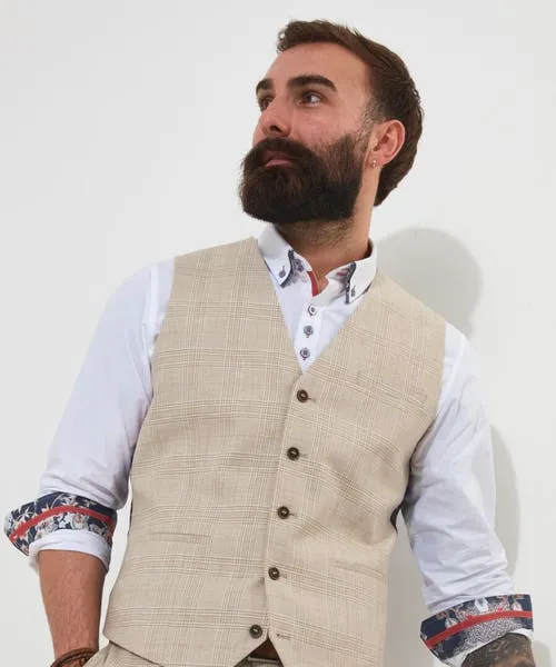 Delightful Check Waistcoat Cream Apparel Coats and Jackets Joebrowns Delightful Check Waistcoat Cream Apparel Coats and Jackets Joebrowns