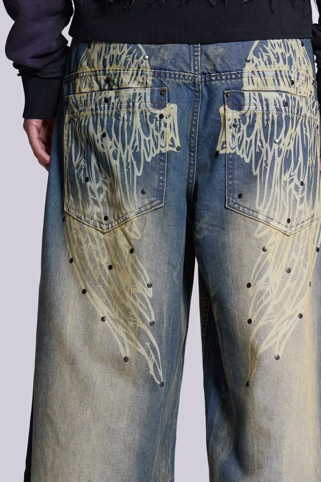 Denim Jaded London Men Shop Blue Ethereal Colossus Jeans