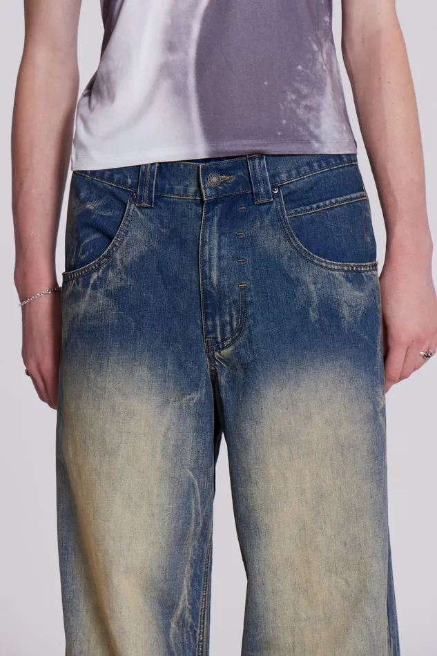 Denim Jaded London Men Shop Blue Ethereal Colossus Jeans