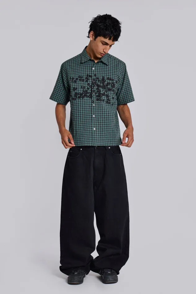 Denim Jaded London Men Solid Black XL Colossus Jeans