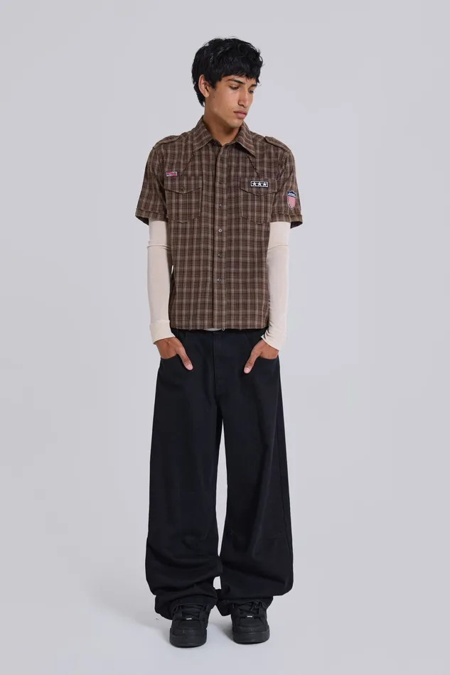 Denim Jaded London Men Solid Black XL Colossus Jeans