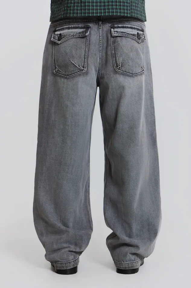 Denim Shop Grey Acid Razor Jeans Jaded London Men