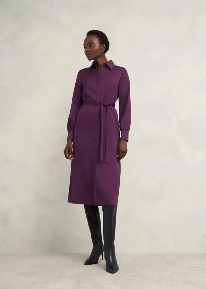 Dresses and Jumpsuits Women HOBBS Arianne Satin Dress Regal Purple