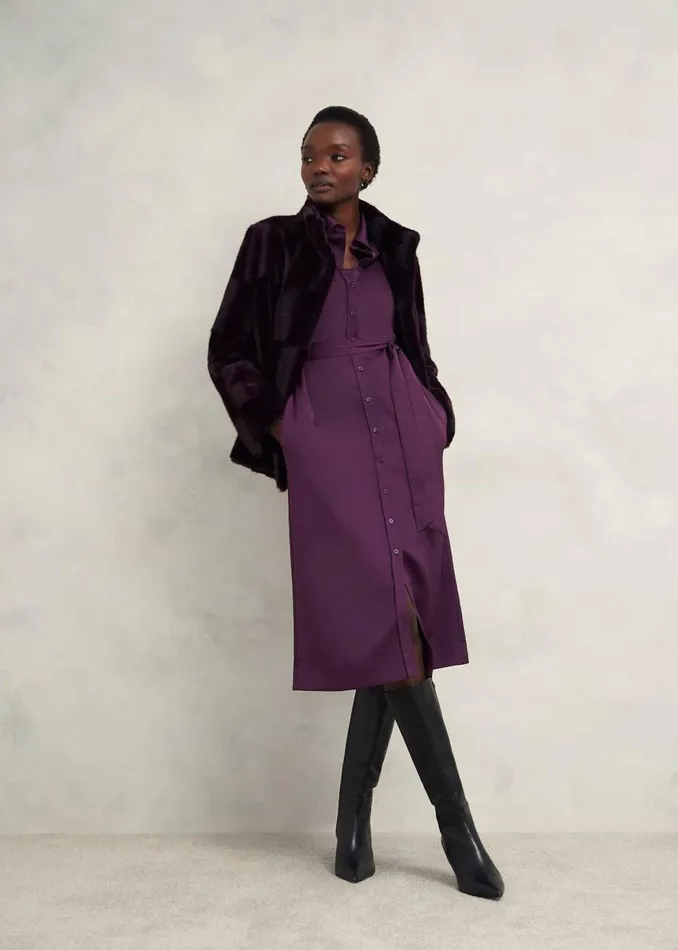 Dresses and Jumpsuits Women HOBBS Arianne Satin Dress Regal Purple