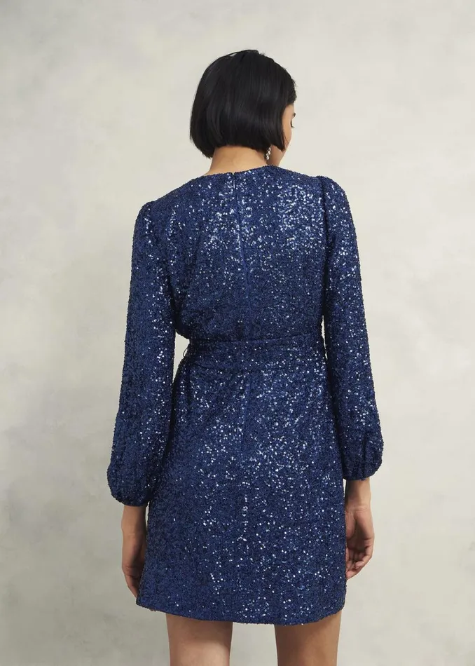 Dresses and Jumpsuits Women HOBBS Bette Sequin Dress Riverside Blue