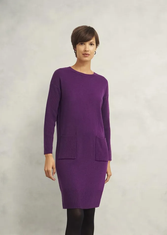 Dresses and Jumpsuits Women HOBBS Devora Knitted Dress With Cashmere Vibrant Purple