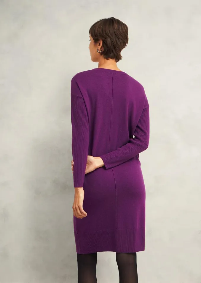 Dresses and Jumpsuits Women HOBBS Devora Knitted Dress With Cashmere Vibrant Purple