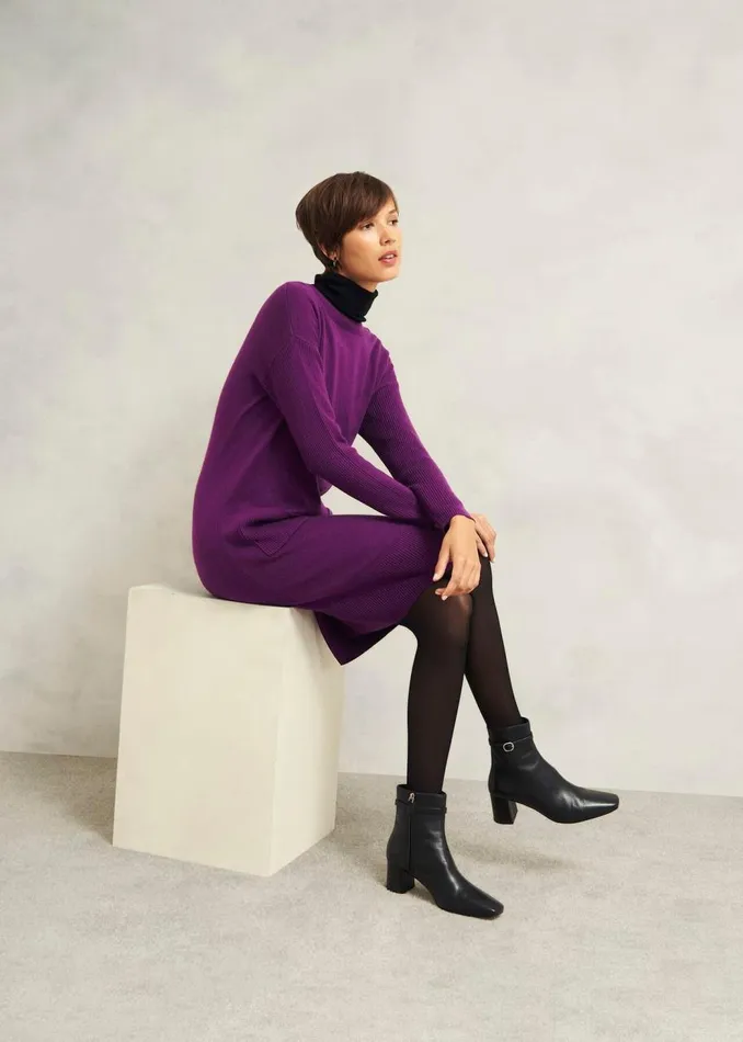 Dresses and Jumpsuits Women HOBBS Devora Knitted Dress With Cashmere Vibrant Purple