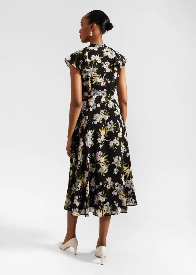 Dresses and Jumpsuits Women HOBBS Erica Belted Midi Dress Black Multi