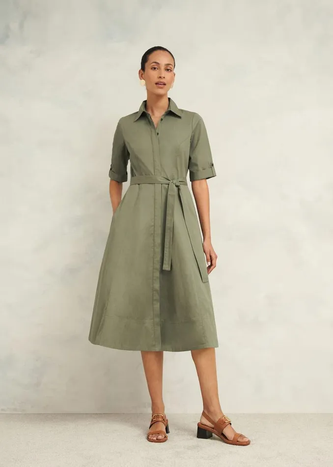 Dresses and Jumpsuits Women HOBBS Riley Cotton Dress Sage Green