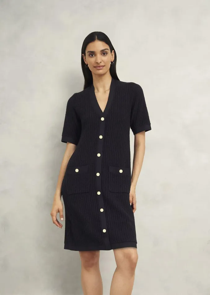 Dresses and Jumpsuits Women HOBBS Tatton Cotton Blend Knitted Dress Black