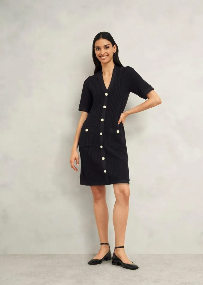 Dresses and Jumpsuits Women HOBBS Tatton Cotton Blend Knitted Dress Black