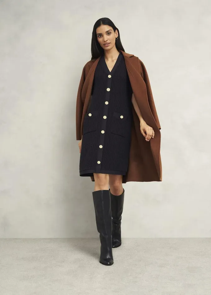 Dresses and Jumpsuits Women HOBBS Tatton Cotton Blend Knitted Dress Black