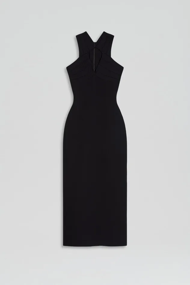 Dresses CREPE KNIT STRAPPING DRESS BLACK Scanlan Theodore Women