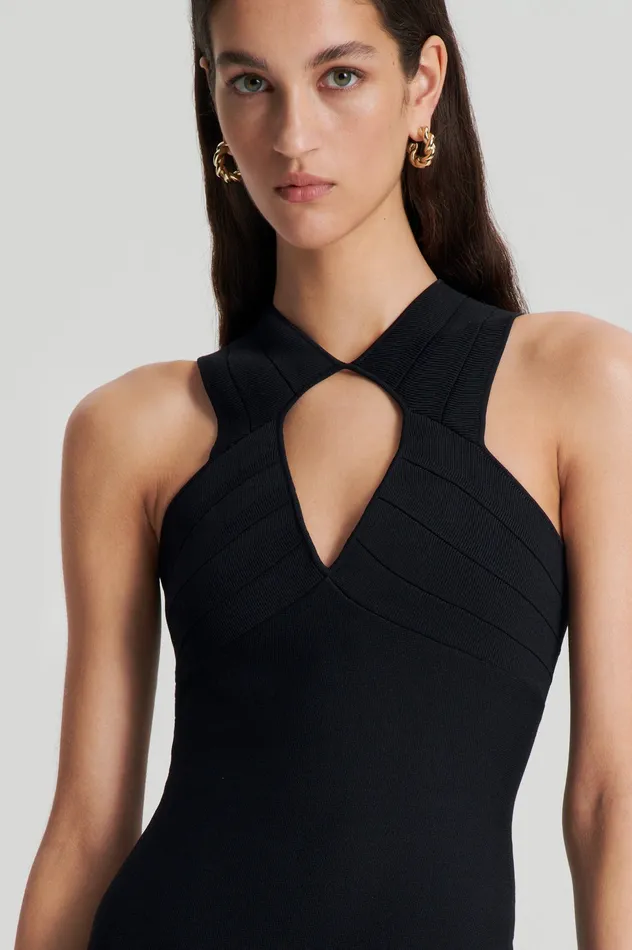 Dresses CREPE KNIT STRAPPING DRESS BLACK Scanlan Theodore Women