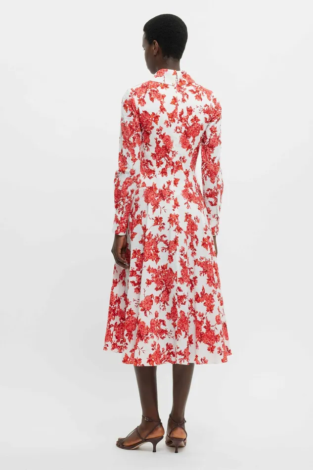 Dresses Jancine Dress In Hot Pink Rose Floral Print Cotton Emilia Wickstead Women