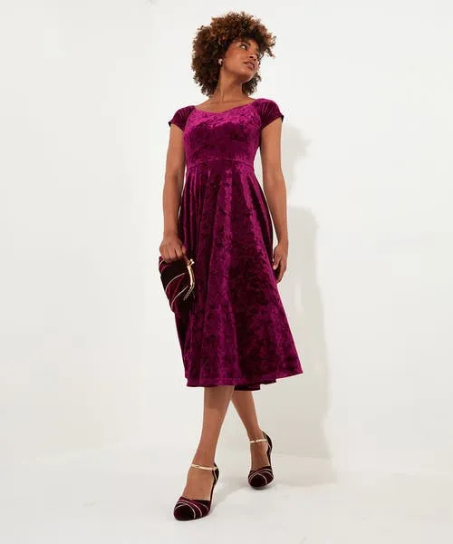 Dresses Joebrowns Apparel Ellie Vintage Velour Dress Berry