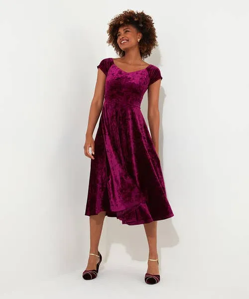 Dresses Joebrowns Apparel Ellie Vintage Velour Dress Berry Dresses Joebrowns Apparel Ellie Vintage Velour Dress Berry