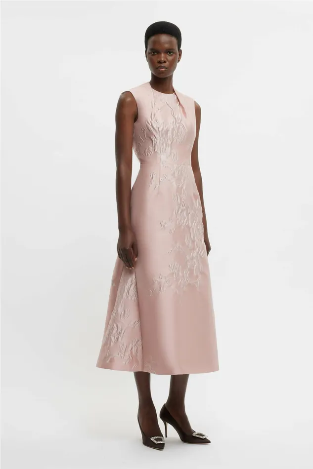 Dresses Kissa Dress In Pink Graphic Rose Jacquard Emilia Wickstead Women