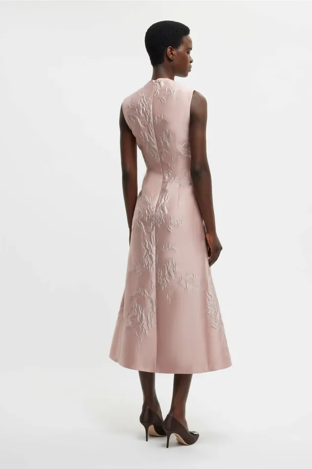 Dresses Kissa Dress In Pink Graphic Rose Jacquard Emilia Wickstead Women Dresses Kissa Dress In Pink Graphic Rose Jacquard Emilia Wickstead Women
