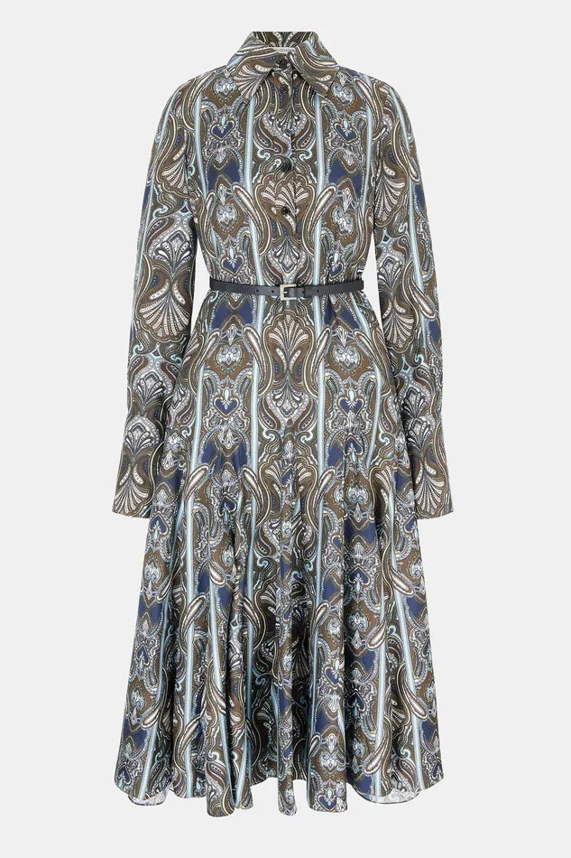 Dresses Marione Dress In Blue Paisley Silk Twill 8211 Emilia Wickstead Women