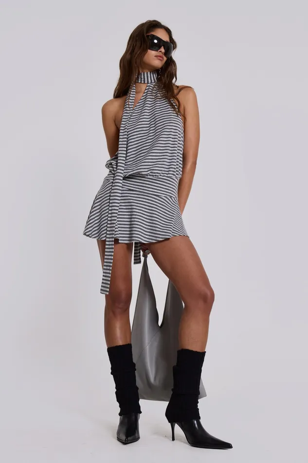 Dresses Shop Enya Backless Mini Dress in Steel Jaded London Women