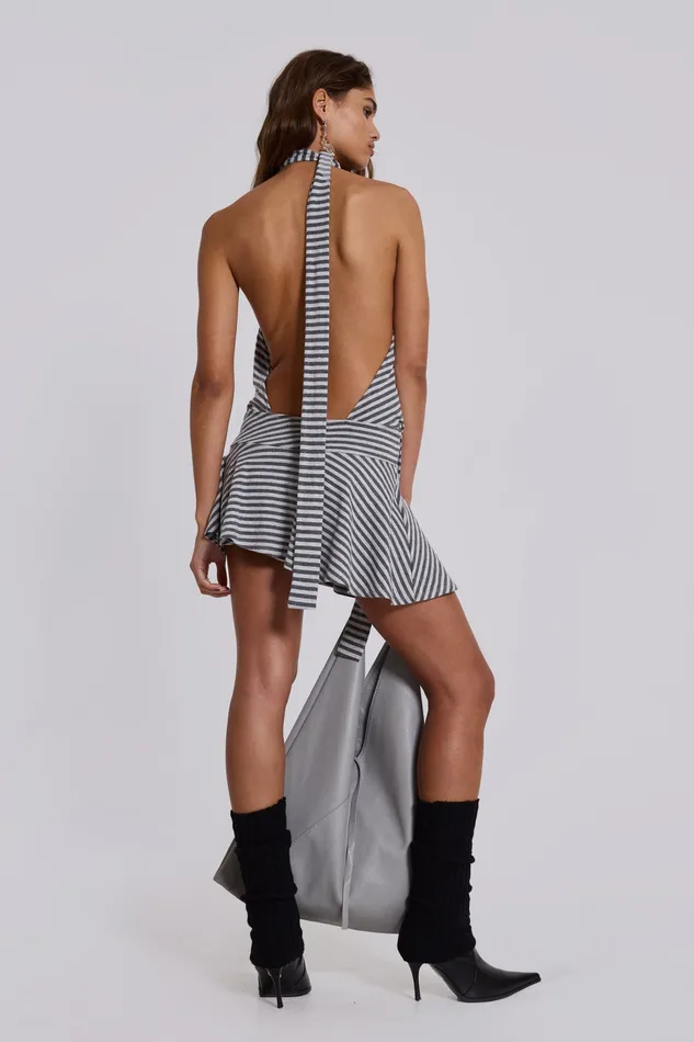 Dresses Shop Enya Backless Mini Dress in Steel Jaded London Women