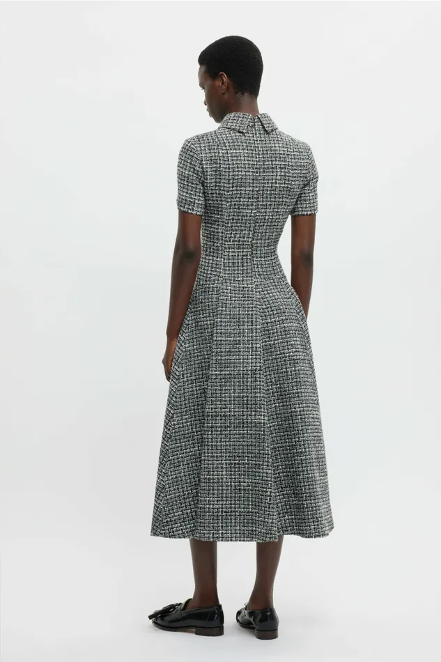 Dresses Women Emilia Wickstead Jody Dress In Ivory and Black Boucle Tweed Dresses Women Emilia Wickstead Jody Dress In Ivory and Black Boucle Tweed